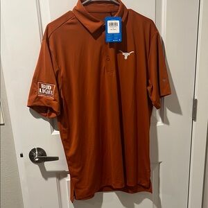 Texas Longhorns Columbia Orange Polo Shirt with Athletic Fabric and Logo